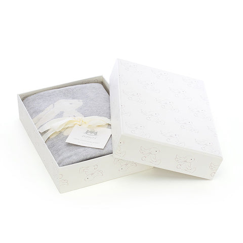 JellyCat Bashful Silver Bunny Blanket (Boxed)