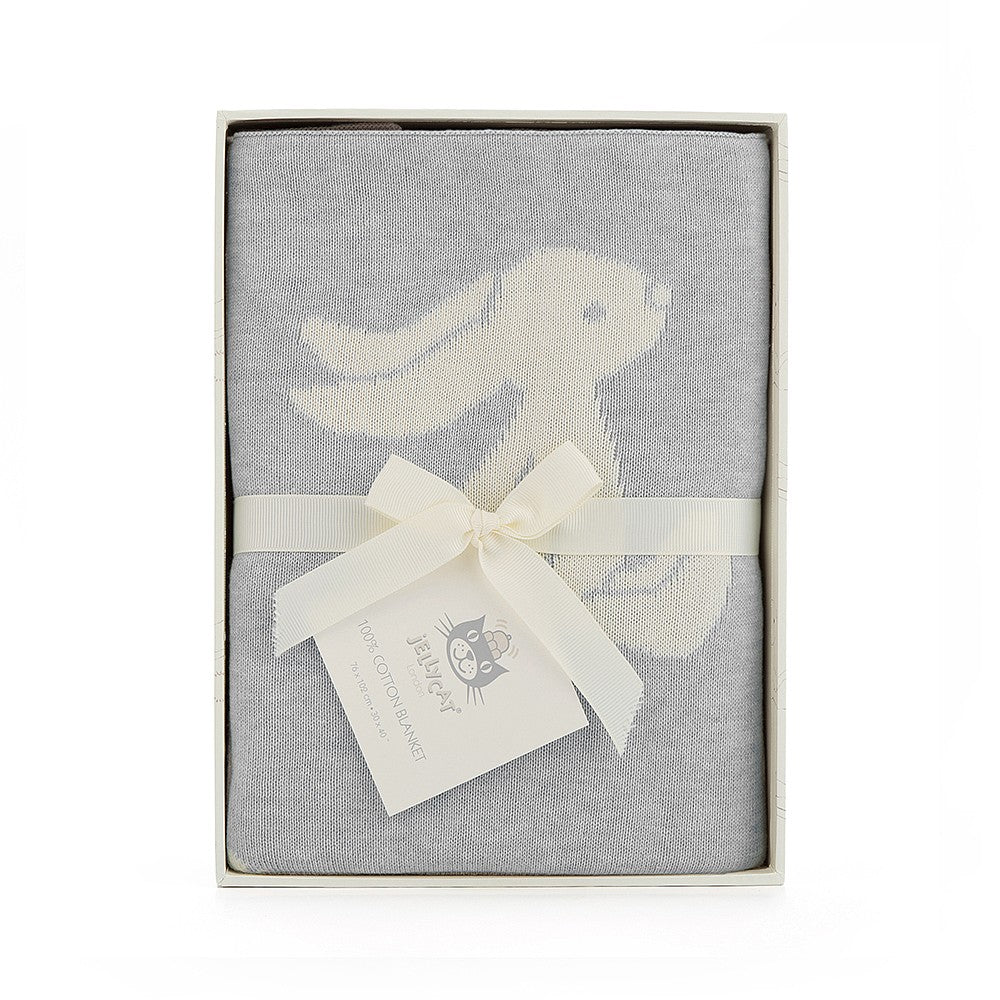 JellyCat Bashful Silver Bunny Blanket (Boxed)