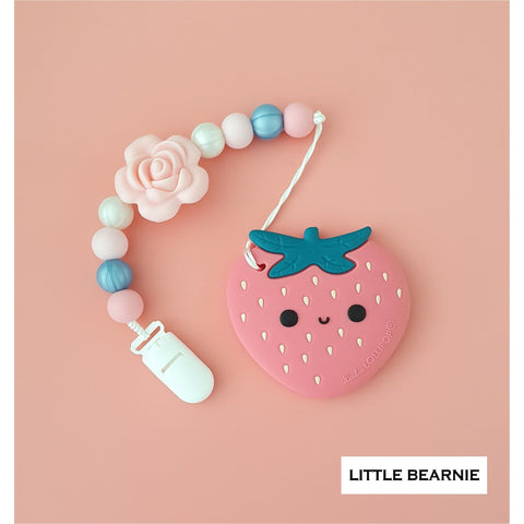 Little Bearnie Modern Baby Teether Clip Set - Cute Cute Strawberry | Little Baby.