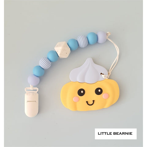 Little Bearnie Modern Baby Teether Clip Set - Gem Biscuit (Blue) | Little Baby.