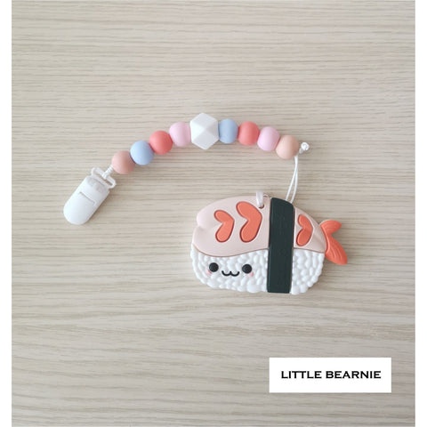 Little Bearnie Modern Baby Teether Clip Set - Kawaii Ebi Sushi | Little Baby.