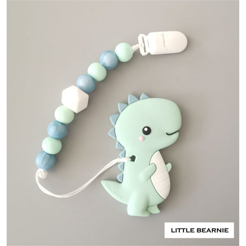 Little Bearnie Modern Baby Teether Clip Set - T-Rex Dino | Little Baby.