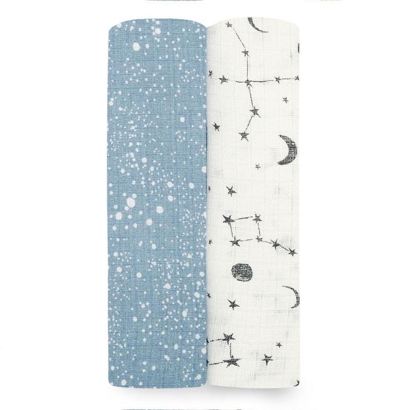 Aden + Anais essentials silky soft muslin swaddle 2-pack - Galaxy