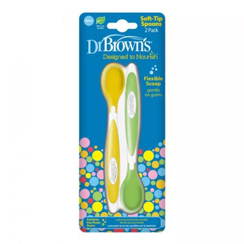 Dr. Brown’s Soft-Tip Spoon Twin Pack - Yellow & Green