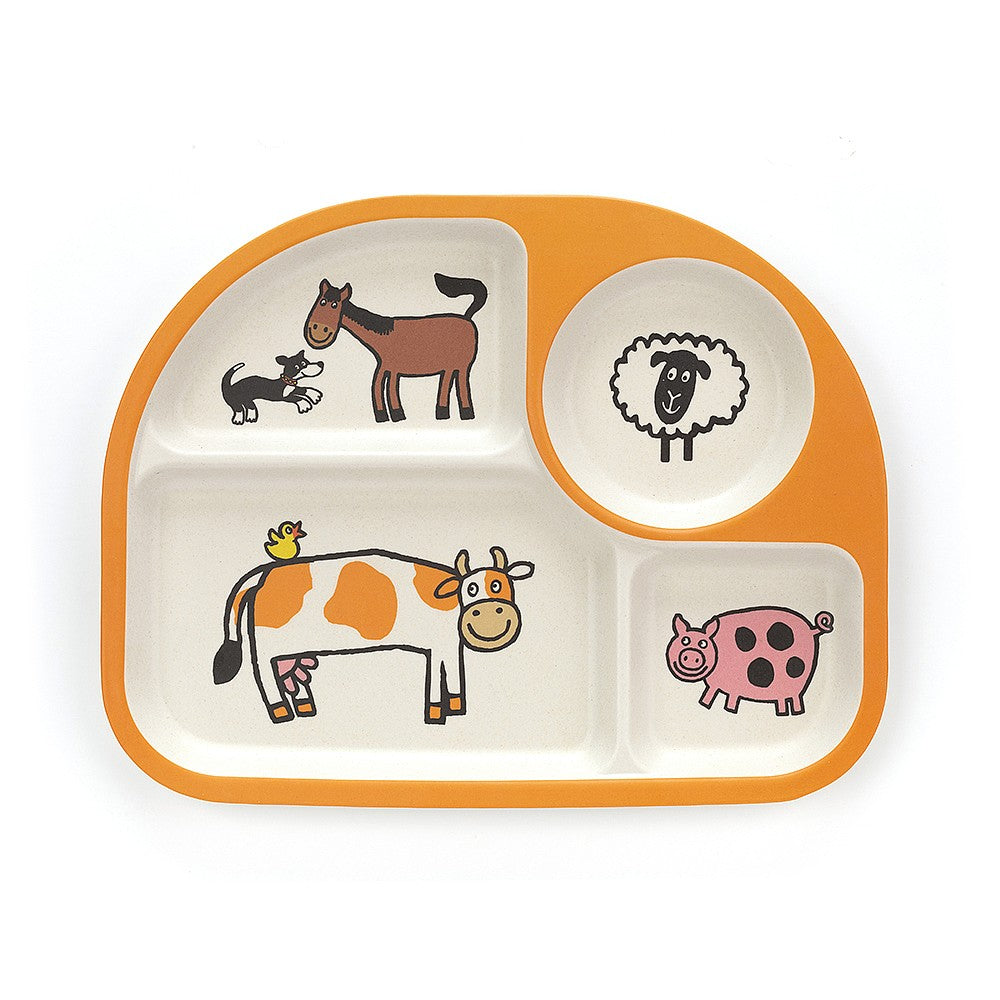 JellyCat Farm Tails Bamboo Divided Plate | Little Baby.