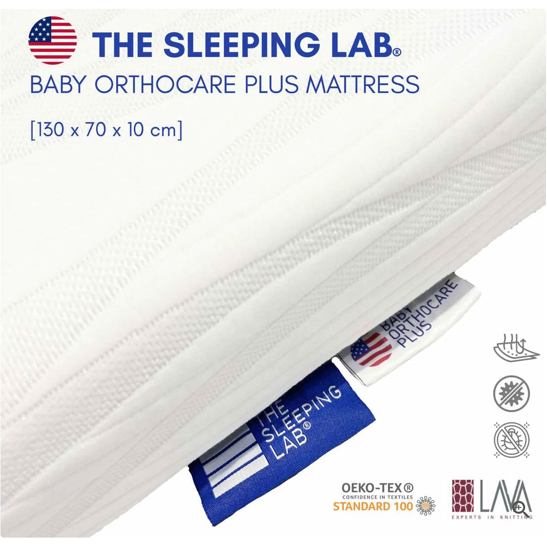 The Sleeping Lab Baby OrthoCare Plus Mattress - 130x70x10cm (Micro-Tencel Fabric)