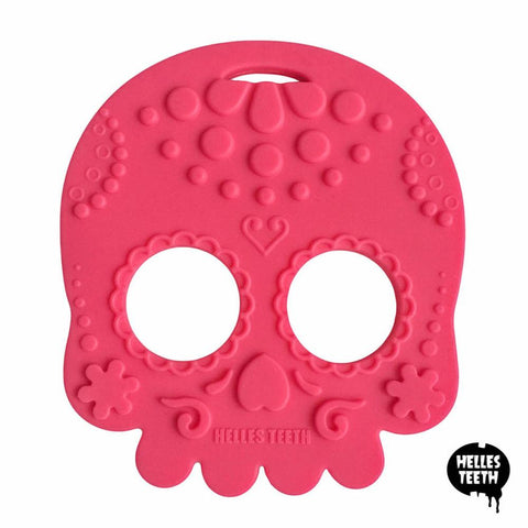 Helles Teeth Sugar Skull Teether (Spice Pink) | Little Baby.