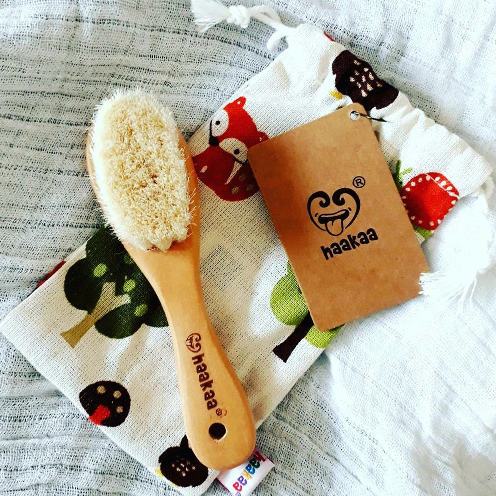 Haakaa Goat Wool Baby Hair Brush | Little Baby.