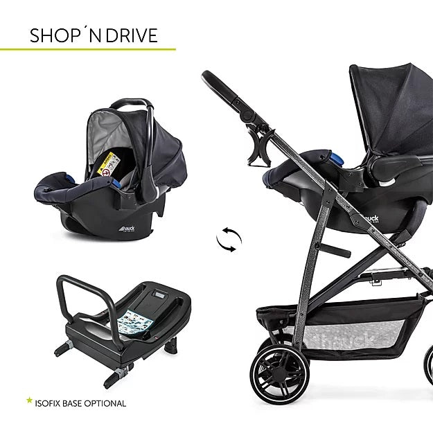 Hauck Rapid 4S Stroller (Lunar Stone): Multi-Terrain, Travel System, One-Hand Fold | Little Baby.