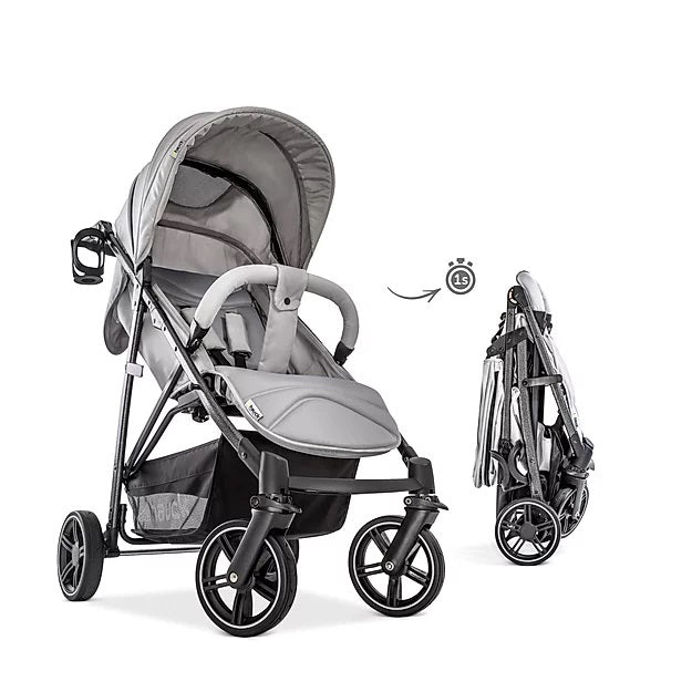 Hauck Rapid 4S Stroller (Lunar Stone): Multi-Terrain, Travel System, One-Hand Fold | Little Baby.