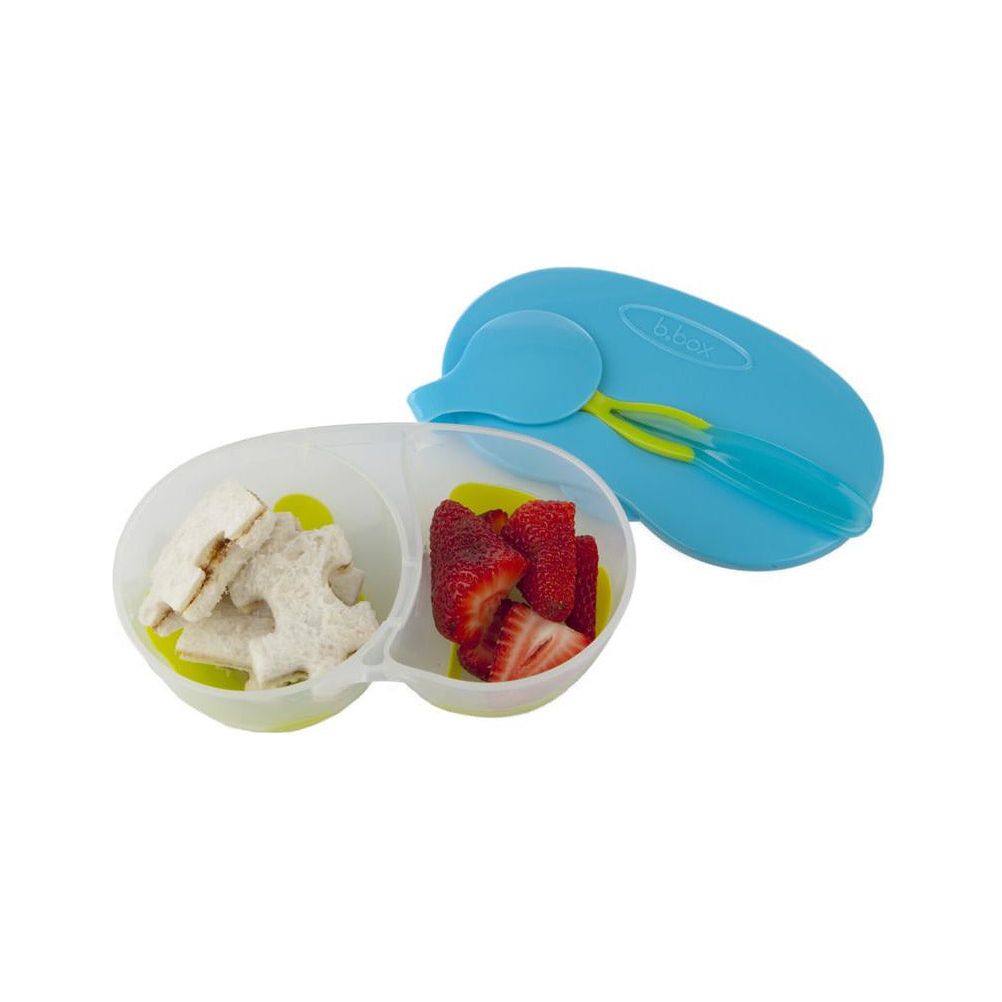 B.box Snack Pack with Soft Tip Spoon (Aqualicious) | Little Baby.