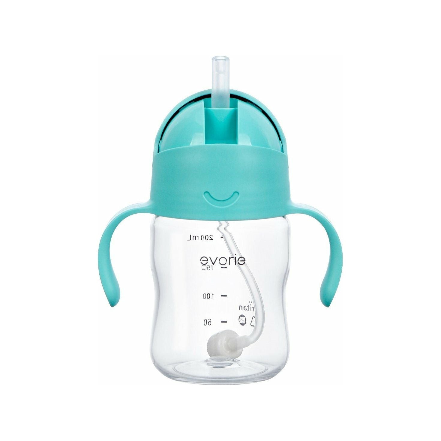 Evorie Tritan Gravity Straw 360 Sippy Cup Water Bottle 200ml, Mint