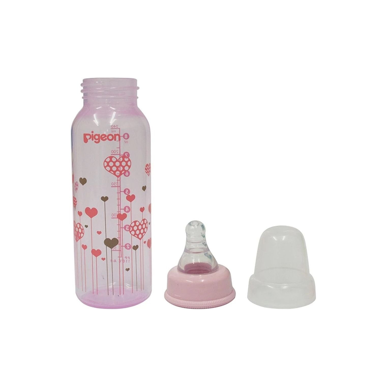 Pigeon Flexible Peristaltic Nipple Clear RPP 240ml-M-Pink | Little Baby.