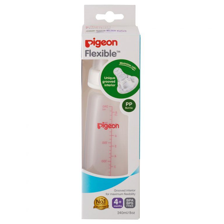 Pigeon Slim-Neck PP Bottle 240ml with Peristaltic Nipple (M) | Little Baby.