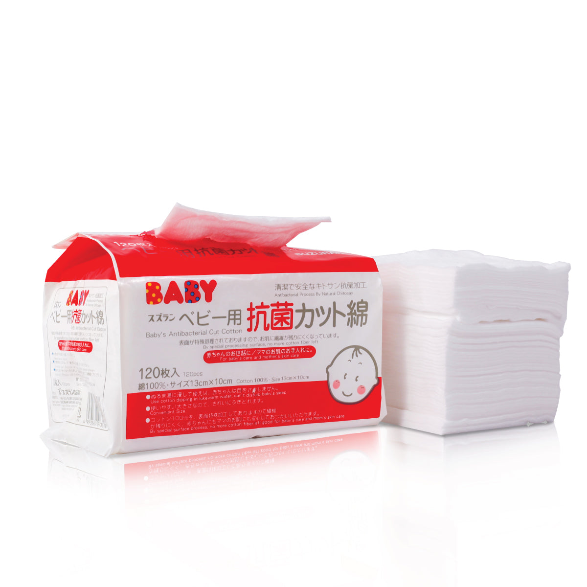 Suzuran Baby Antibacterial Cotton 120 pcs | Little Baby.