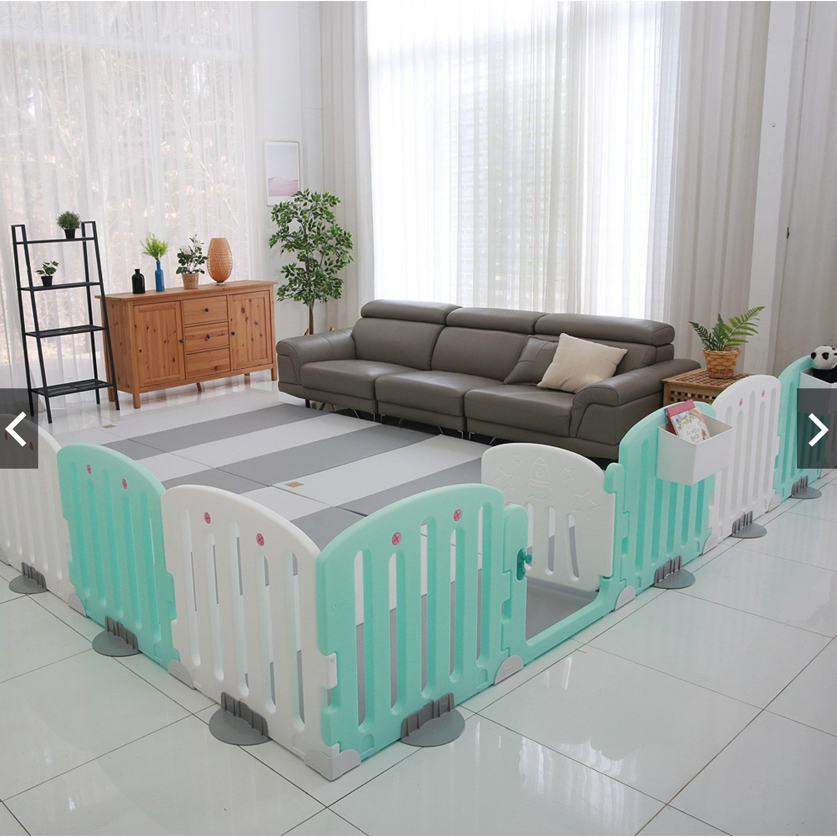 Caraz Dream Playard Full Proof 8 Panels Only (No Door) + Mat Bundle (L152 x W152 x H70cm) | Little Baby.