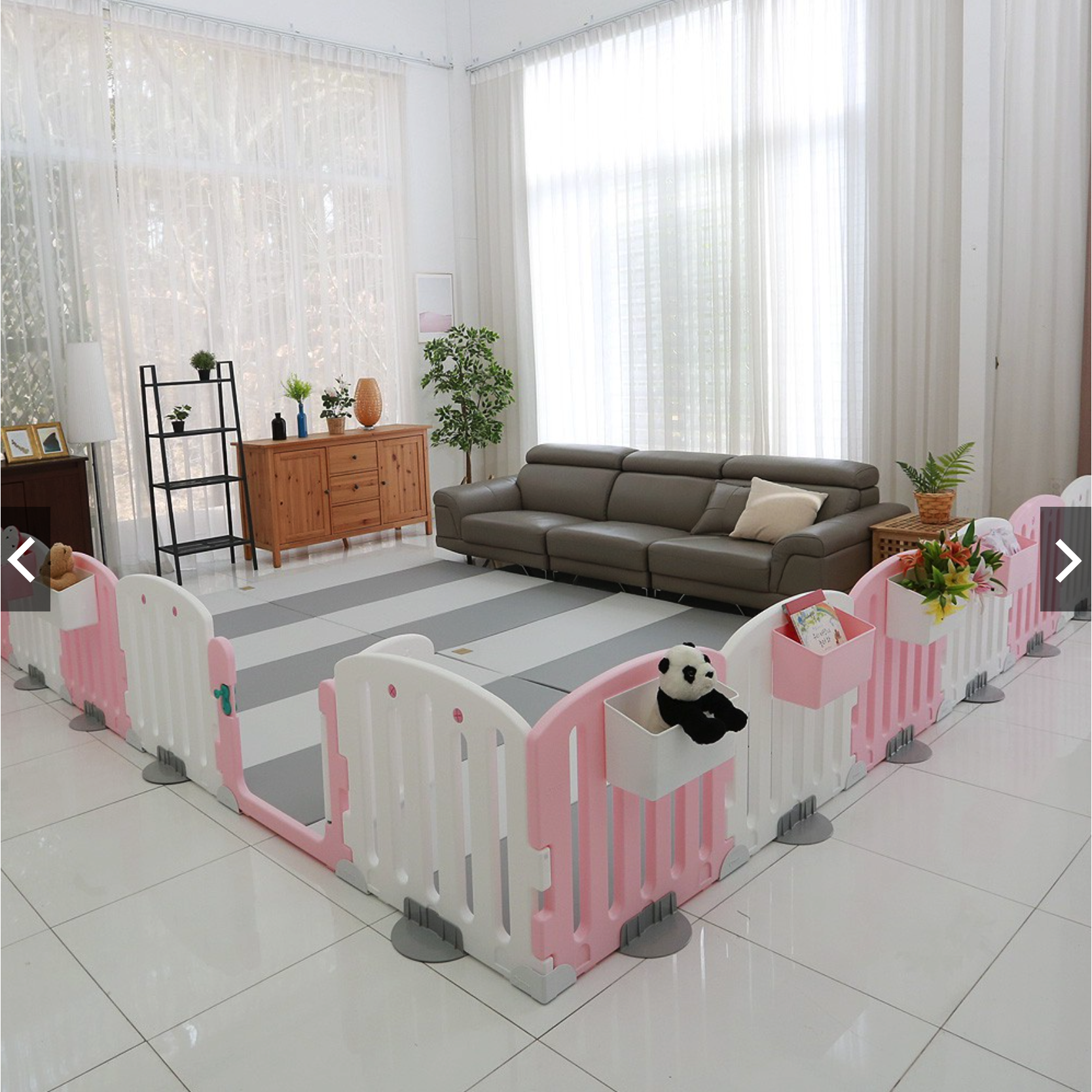 Caraz Dream Playard Full Proof 8 Panels Only (No Door) + Mat Bundle (L152 x W152 x H70cm) | Little Baby.