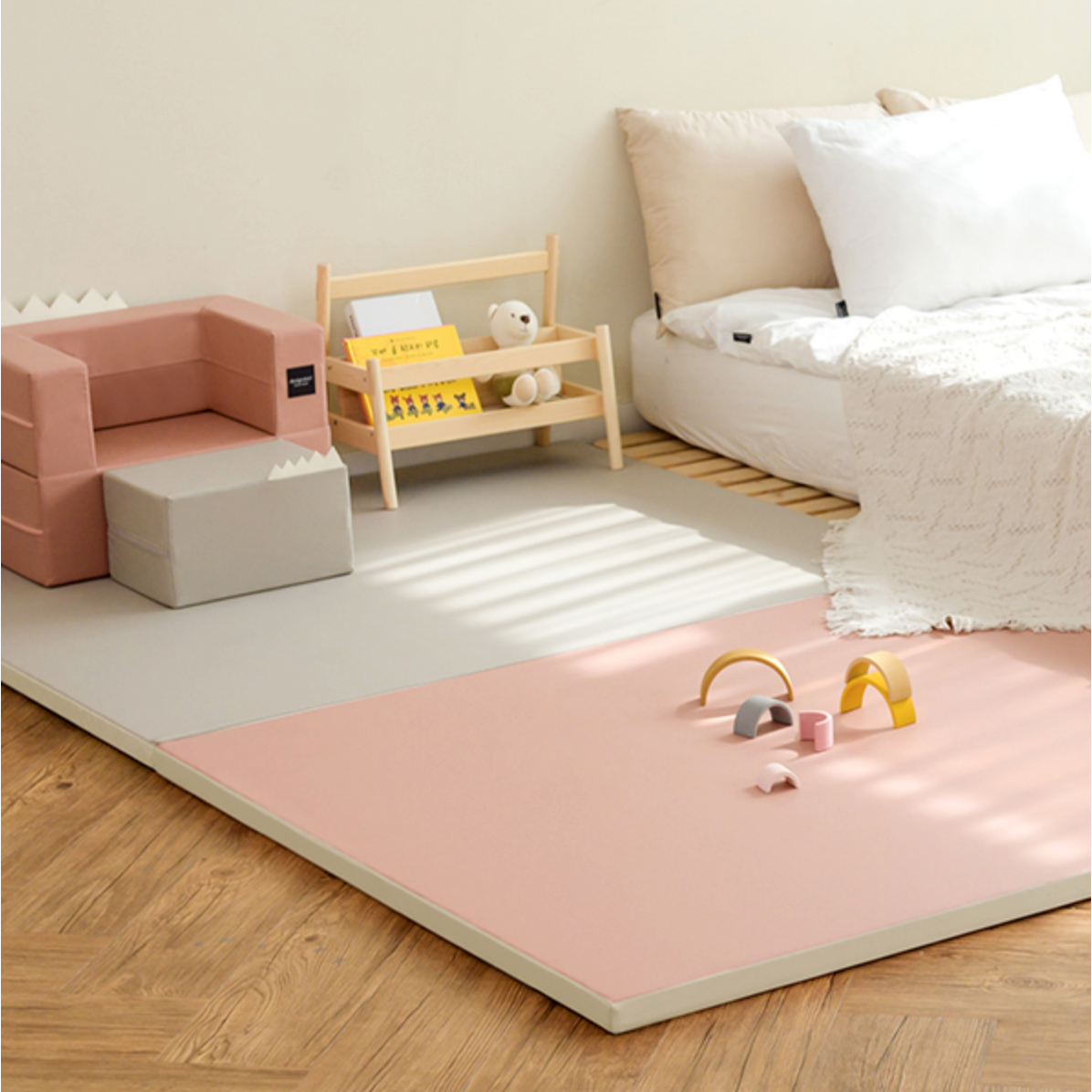 Designskin Candy Plus Playroom Folder Mat - Rose Beige + Ash Grey (New 2021) | Little Baby.