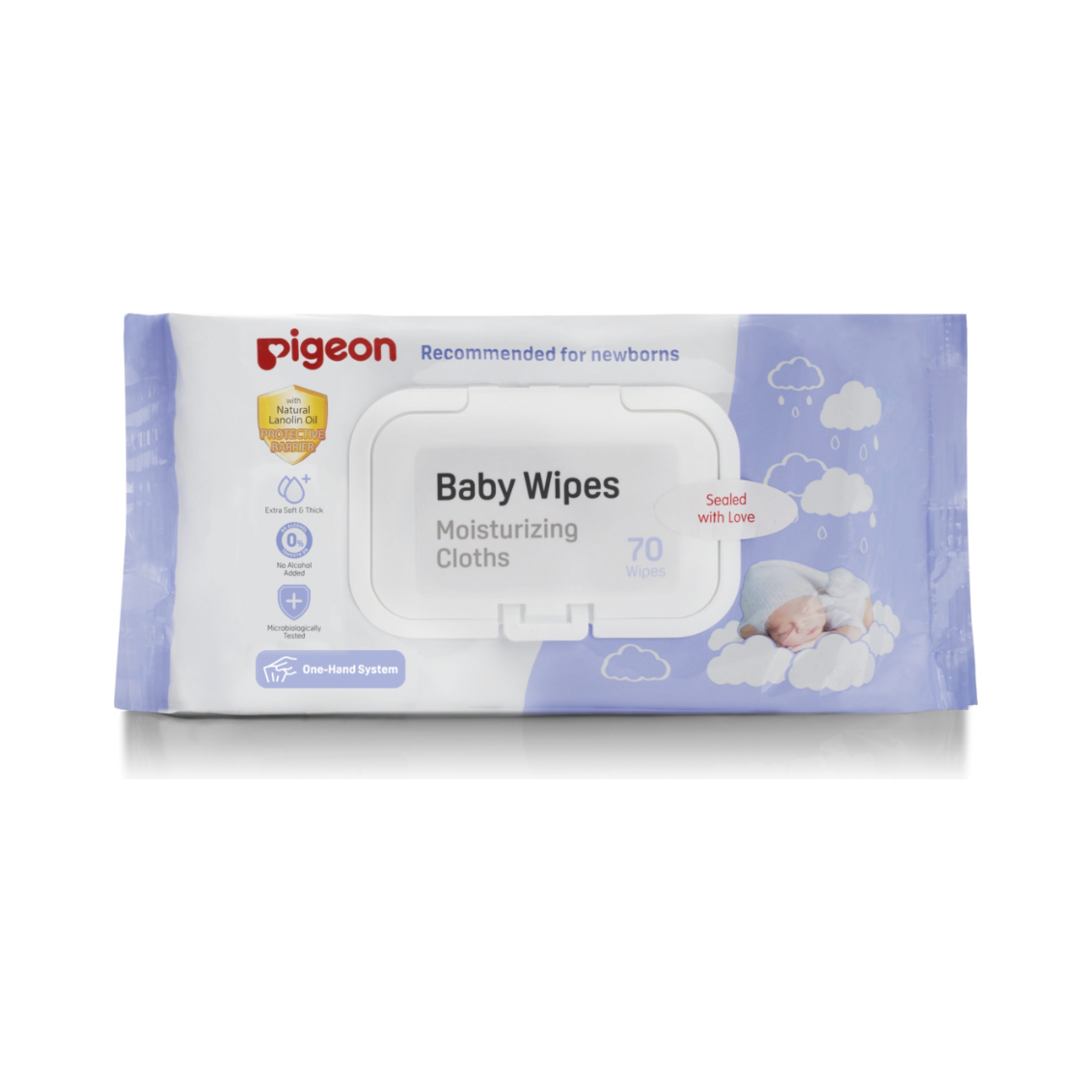 Pigeon Baby Wipes Moisturising Cloths 70s x5