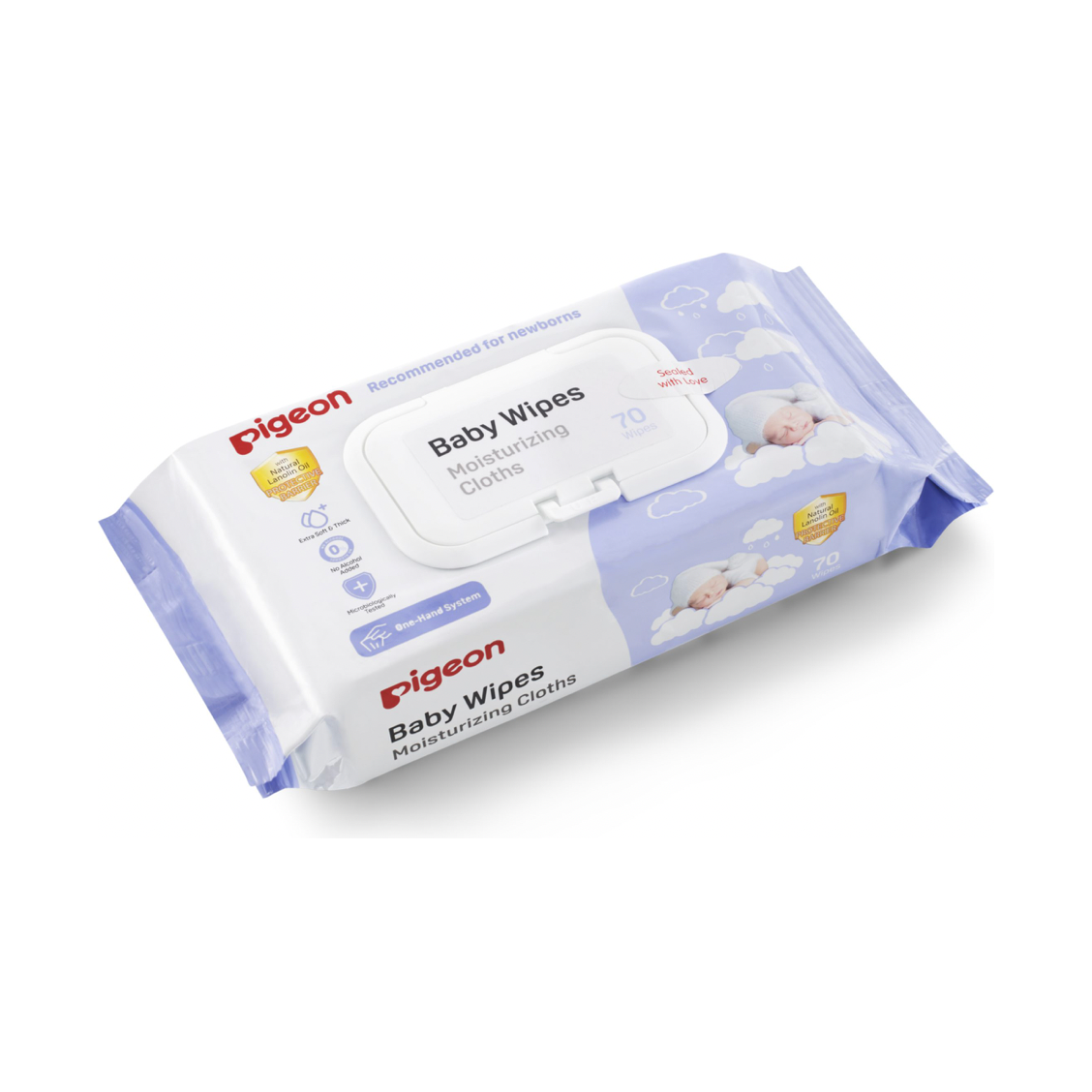 Pigeon Baby Wipes Moisturising Cloths 70s x5