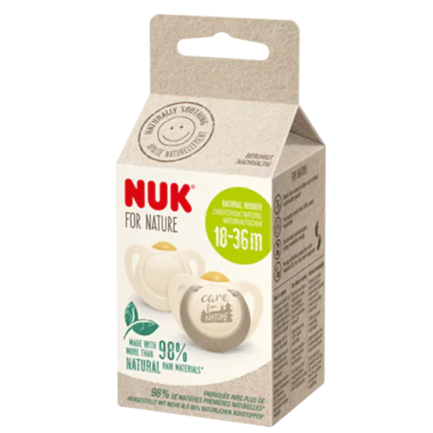 NUK for Nature Latex Soother (Free Soother Cover) Assorted Designs