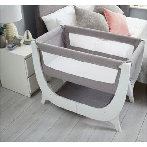 Shnuggle Air Bedside Crib - Dove Grey | Little Baby.