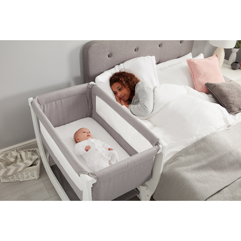 Shnuggle Air Bedside Crib - Stone Grey | Little Baby.