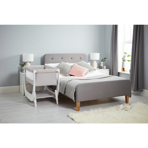 Shnuggle Air Bedside Crib - Stone Grey | Little Baby.