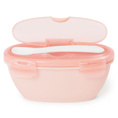 Skip Hop Easy-Serve Travel Bowl & Spoon- Soft Coral | Little Baby.