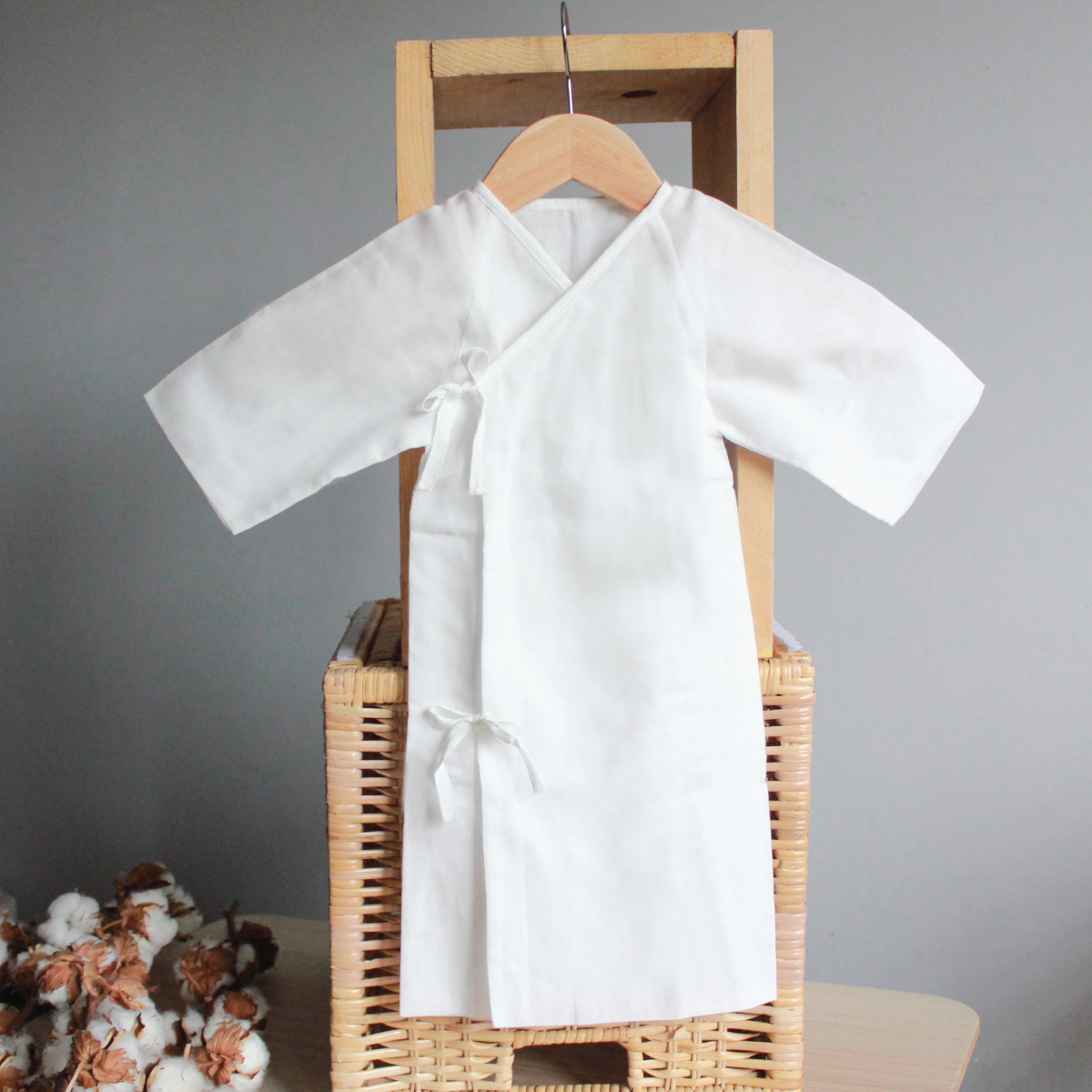 Suzuran Baby Gauze Undershirt (Long) 2 pcs | Little Baby.