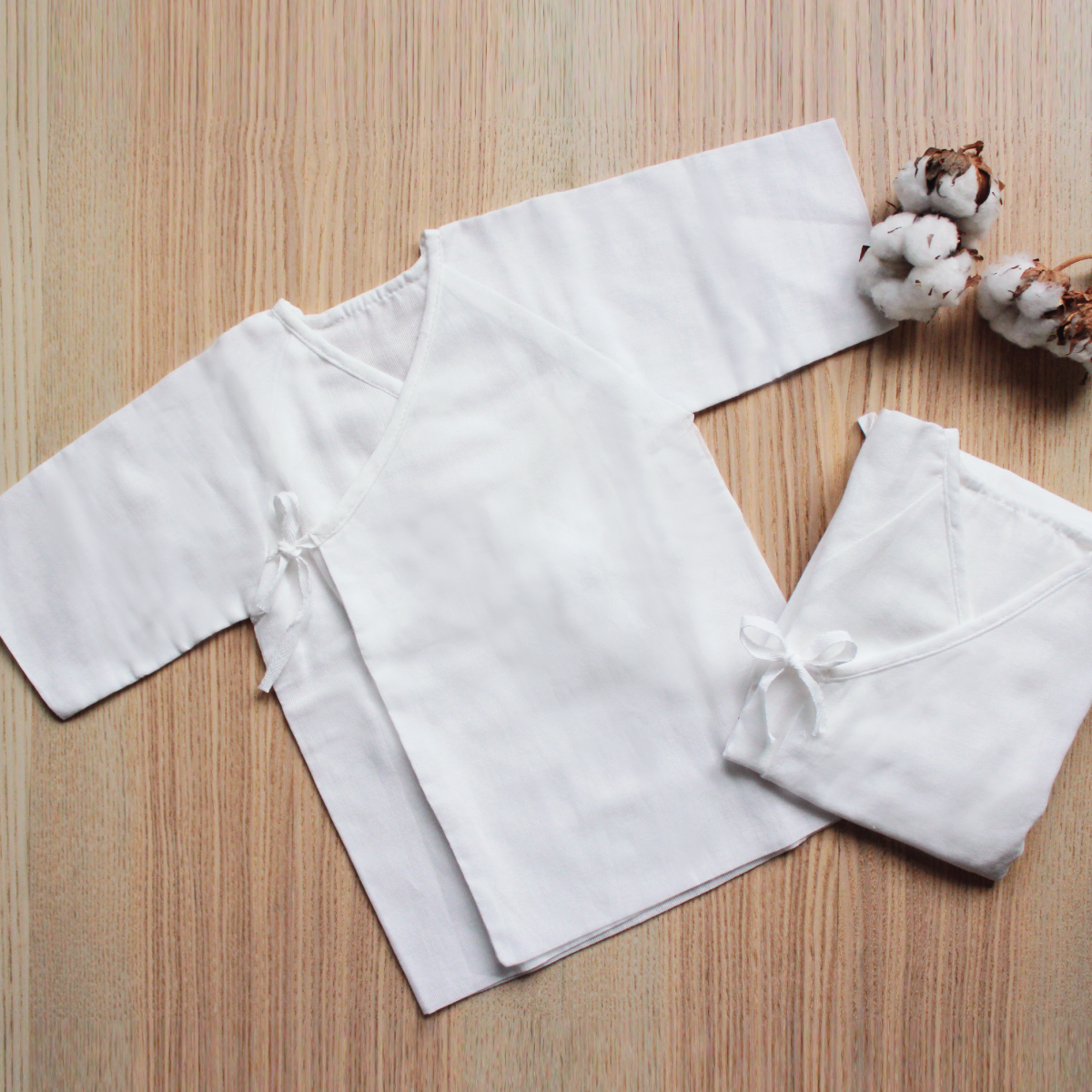 Suzuran Baby Gauze Undershirt (Short) 2 pcs | Little Baby.