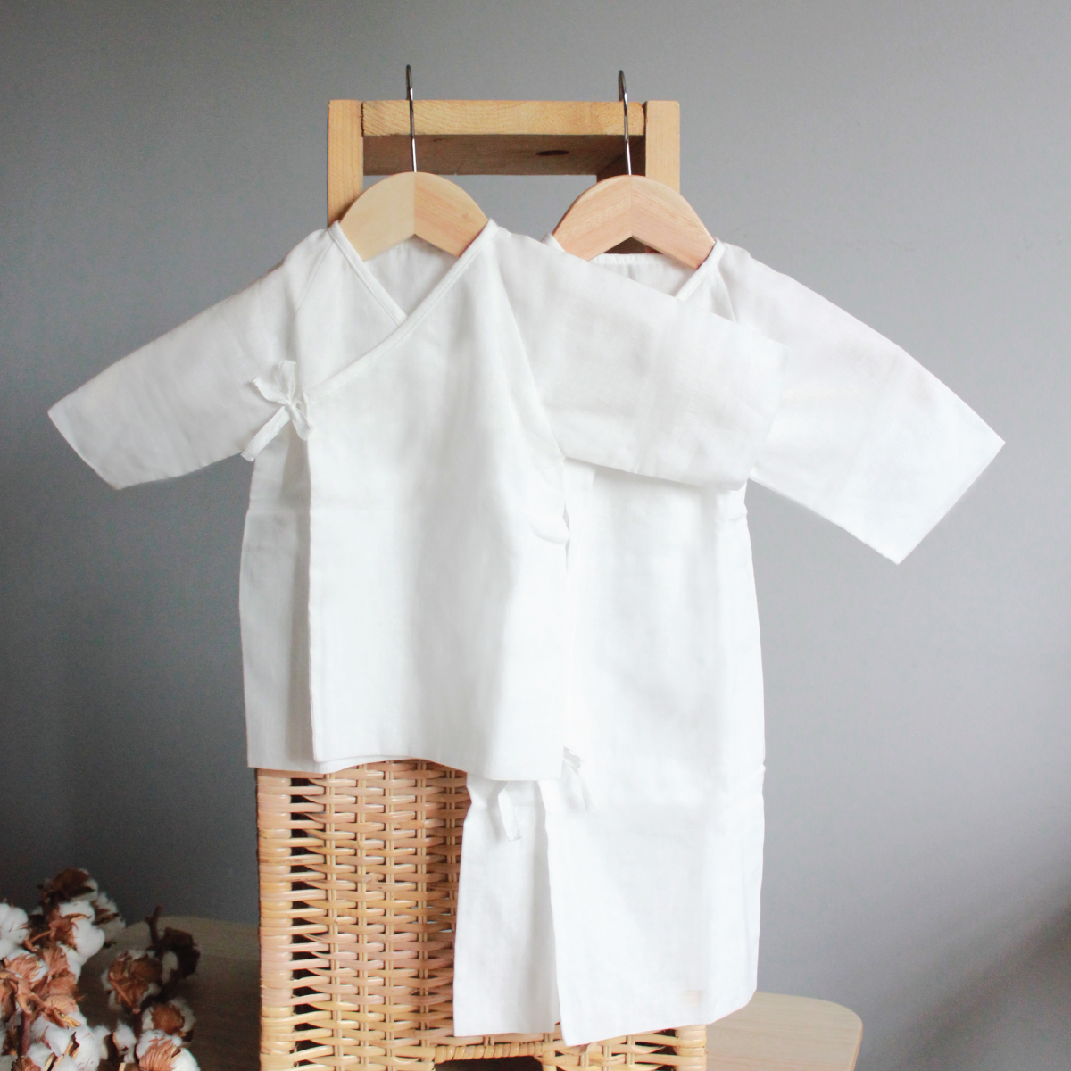 Suzuran Baby Gauze Undershirt (Short) 2 pcs | Little Baby.