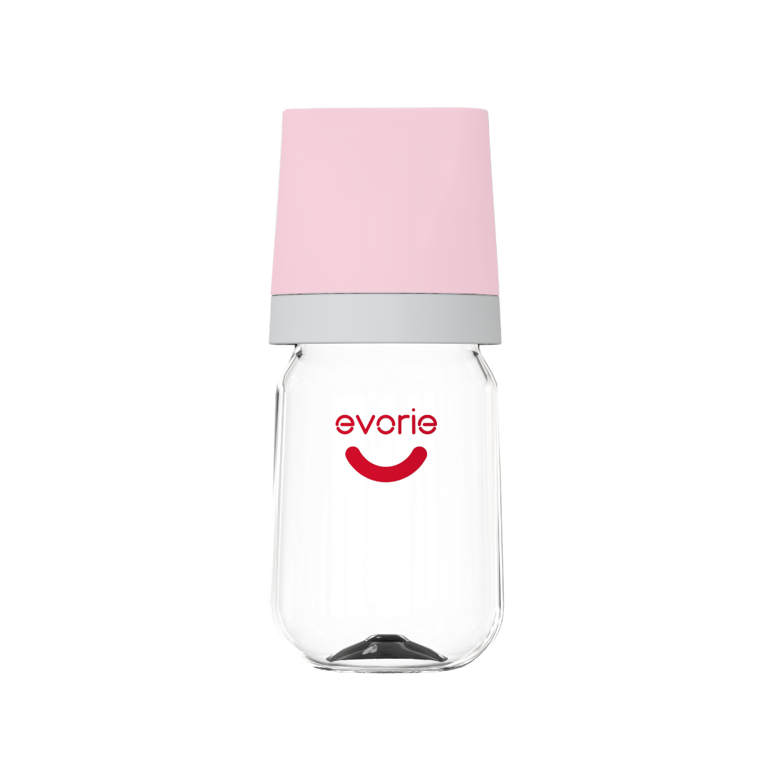 Evorie Tritan Wide-neck Baby Milk Feeding Bottle 160mL/5oz, Camellia