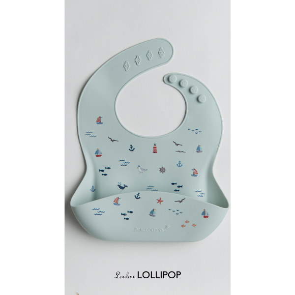 Loulou LOLLIPOP Silicone Bib - Set Sail | Little Baby.