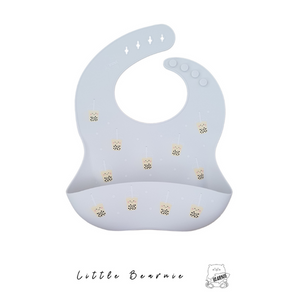 Little Bearnie Silicone Bib - Boba (Grey) | Little Baby.