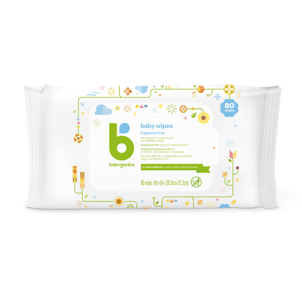 Babyganics Baby Wipes, Fragrance Free - 80 sheets | Little Baby.