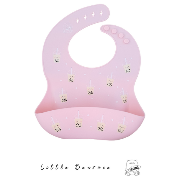 Little Bearnie Silicone Bib - Boba (Pink) | Little Baby.
