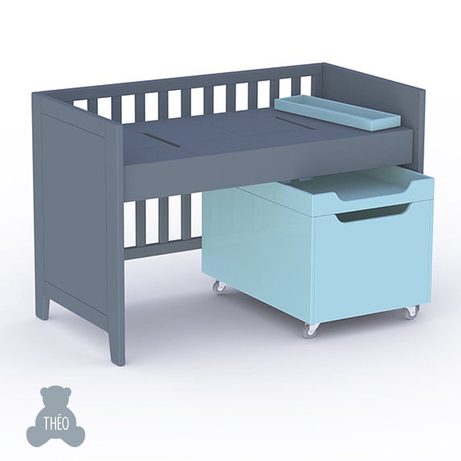 THEO Bed Lili 60 x 120 cm Multi Evolutif x 4 - Silex | Little Baby.