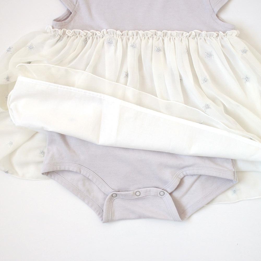 10mois (Dimowa) Star Chiffon Layered Body Gray | Little Baby.