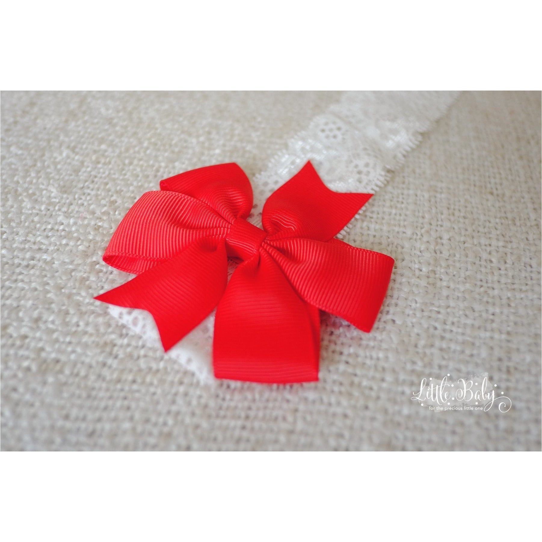 Little Em's Headband A6- Red On White | Little Baby.