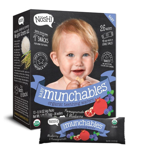 Nosh Baby Munchables - Pomegranate & Blueberry, 13 x 4g. | Little Baby.