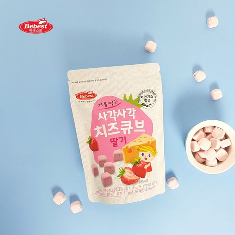 Bebest Baby Snack Freeze-Dried Cheese Cube - Strawberry (16g)
