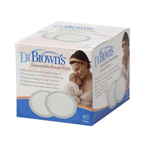 Dr Brown's Oval Disposable Breast Pads – 60 Pieces | Little Baby.