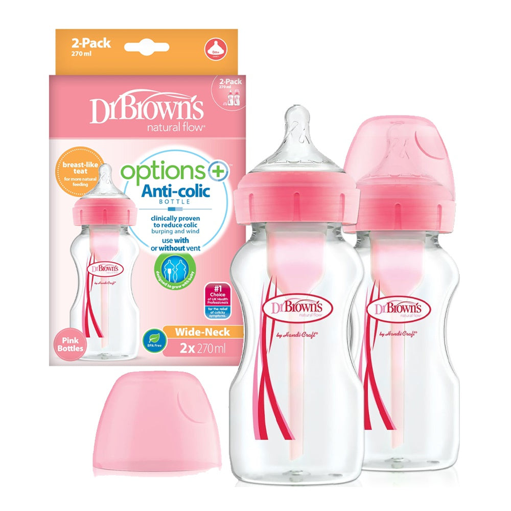 Dr. Brown's 270ml PP Wide-Neck Options+ Bottle - Twin Pack (Assorted Designs)