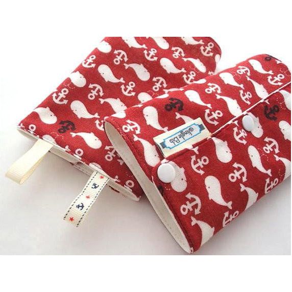 Jinglebib Drool Pad - Whale,Anchor,Red,Nautical | Little Baby.