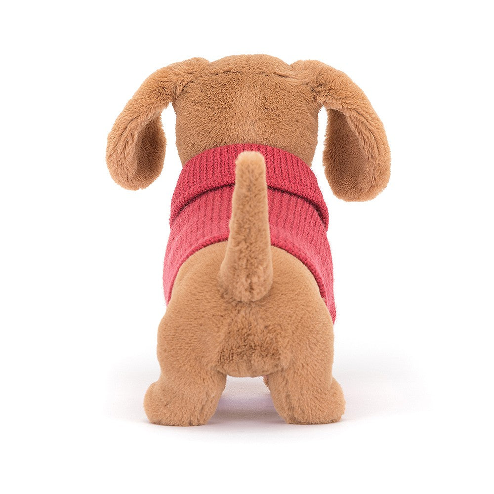 Jellycat Sweater Sausage Dog Pink - H14cm