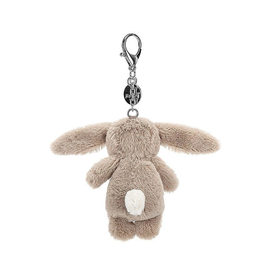 Jellycat Bashful Bunny Beige Bag Charm - H8cm
