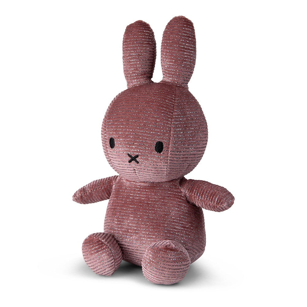 Miffy Sitting Corduroy Sparkle Pink 23cm