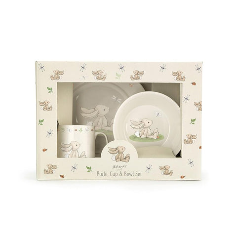 JellyCat Bashful Bunny Bowl, Cup & Plate Set | Little Baby.