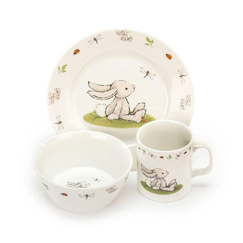 JellyCat Bashful Bunny Bowl, Cup & Plate Set | Little Baby.